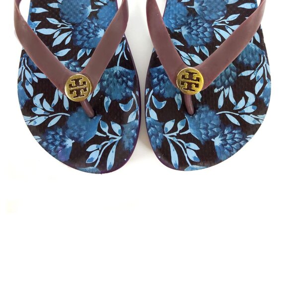 Tory Burch Flip Flops Jelly Flip Flops Raisin Womens  Size 9 - Picture 3 of 6